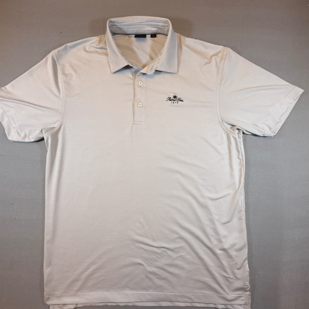 Dunning Golf Men Palma Ceia 1916 Polo Shirt Gray White Stripe DN801240 L 2125